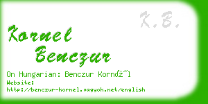 kornel benczur business card